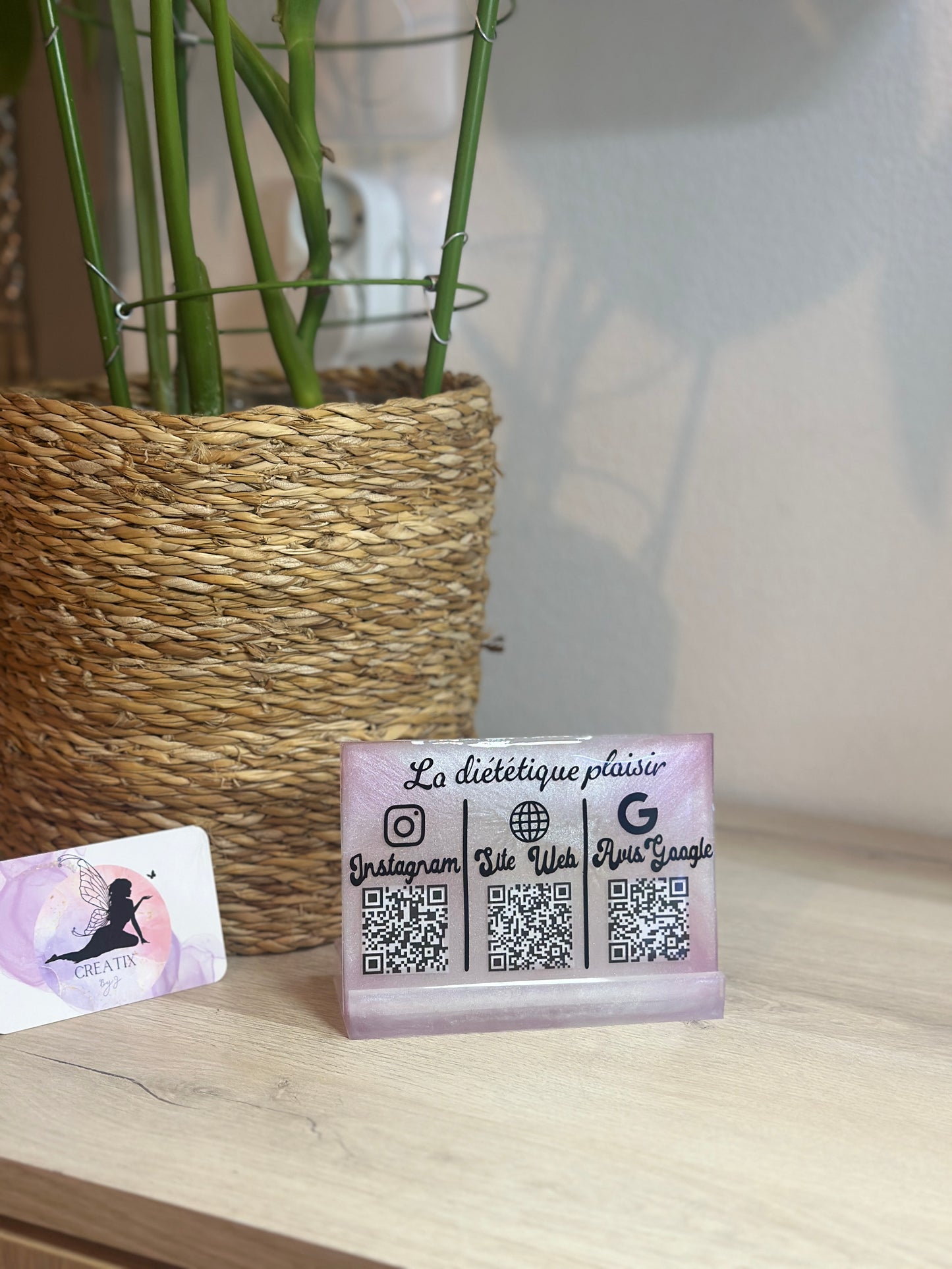 Support QR Code personnalisé – Plaque élégante pour entrepreneurs - indépendants - créateur