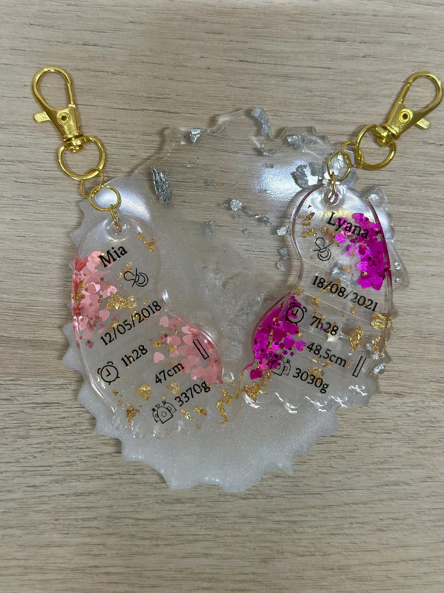 Porte-clé bébé personnalisé en résine époxy