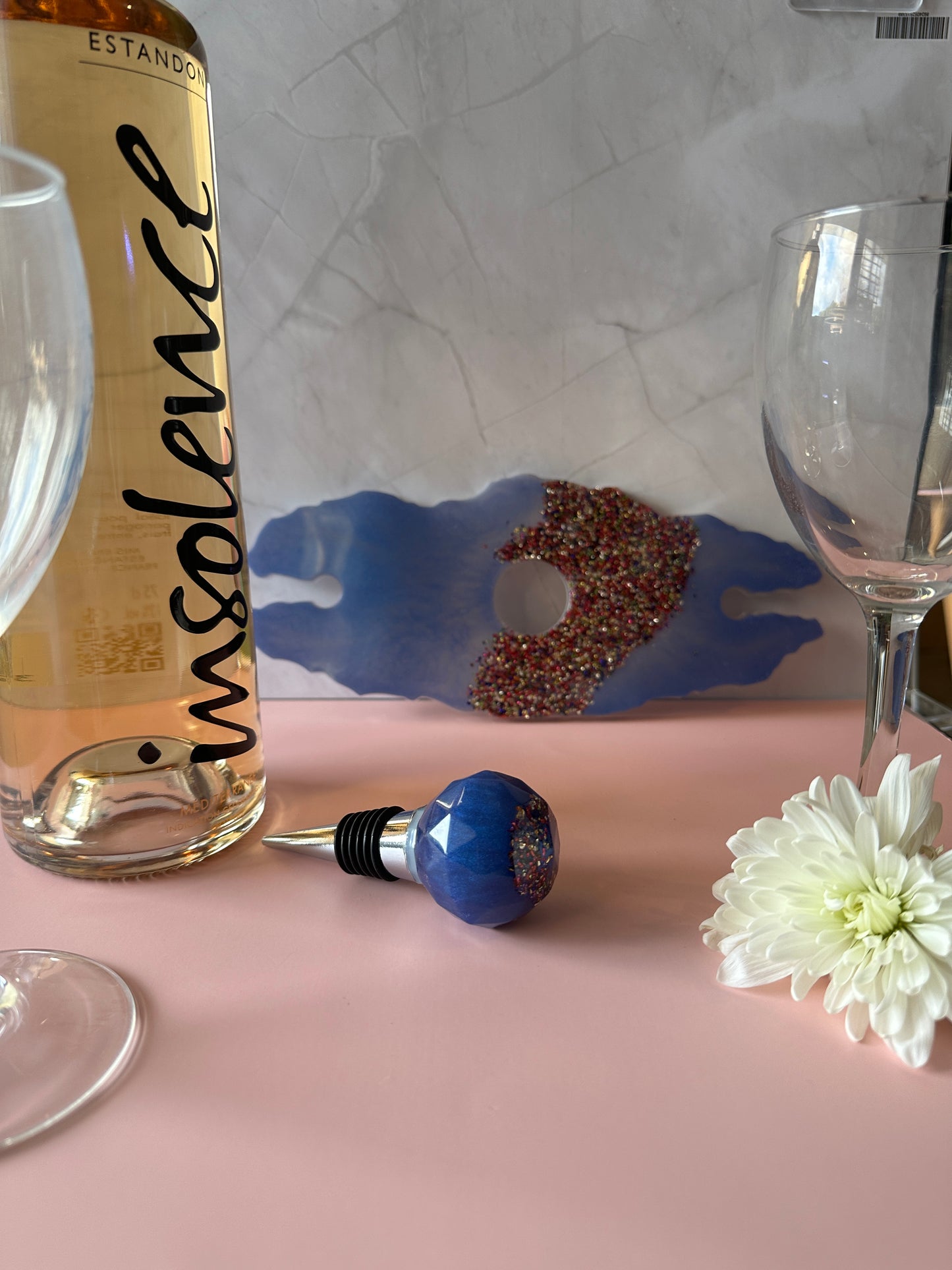 Support verre et bouchon