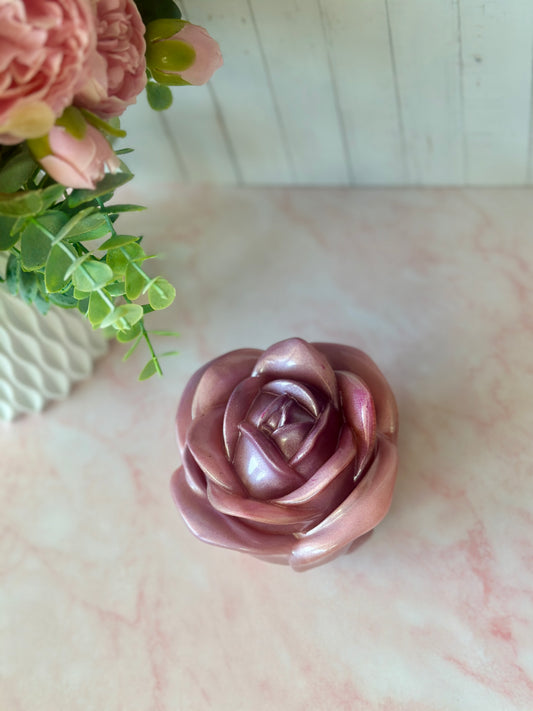 Boîte Rose Éternelle en Résine – Idée Cadeau Artisanale