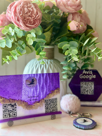 Support QR Code personnalisé – Plaque élégante pour entrepreneurs - indépendants - créateur