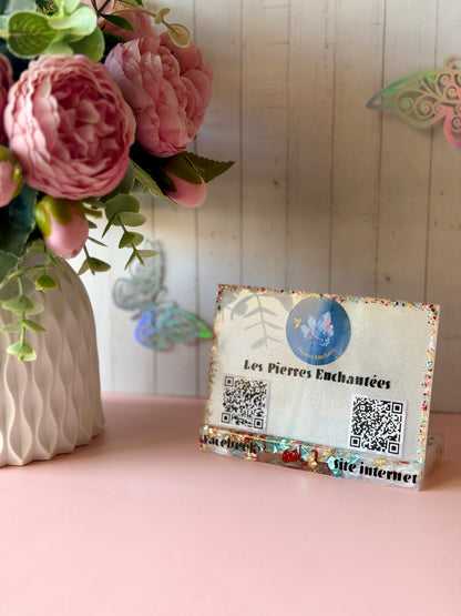 Support QR Code personnalisé – Plaque élégante pour entrepreneurs - indépendants - créateur
