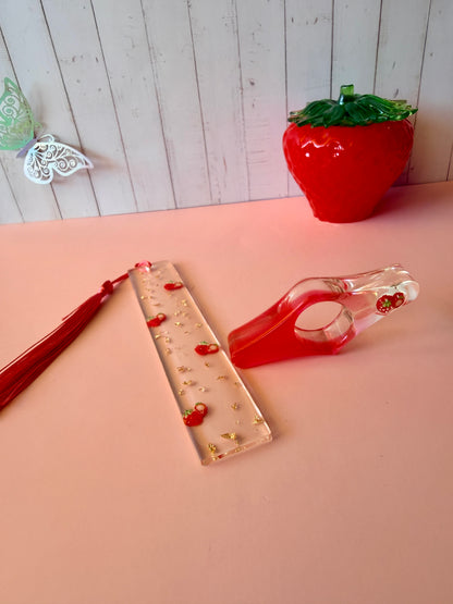 Marque-page personnalisé & bague de lecture en résine