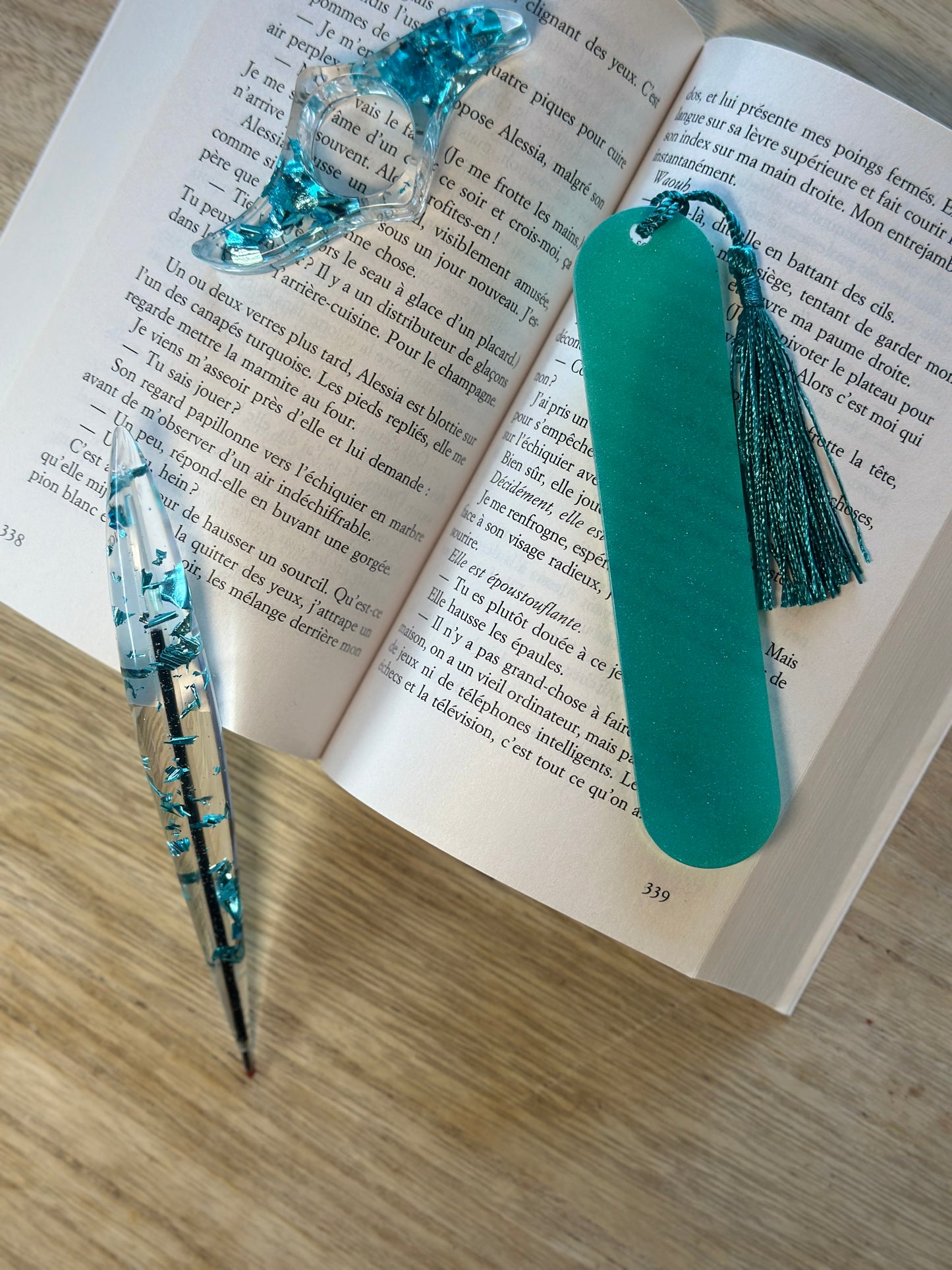 Marque-Page & Stylo en Résine Époxy – Cadeau Élégant pour Lecteurs