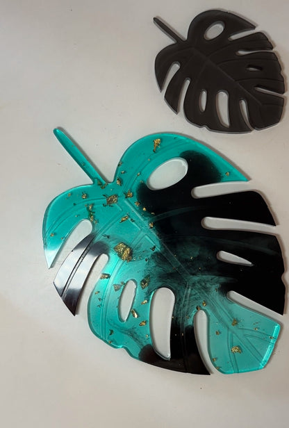 Feuilles de Monstera décoratives en résine époxy