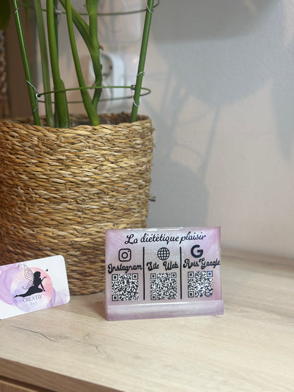 Support QR Code personnalisé – Plaque élégante pour restaurants et commerces