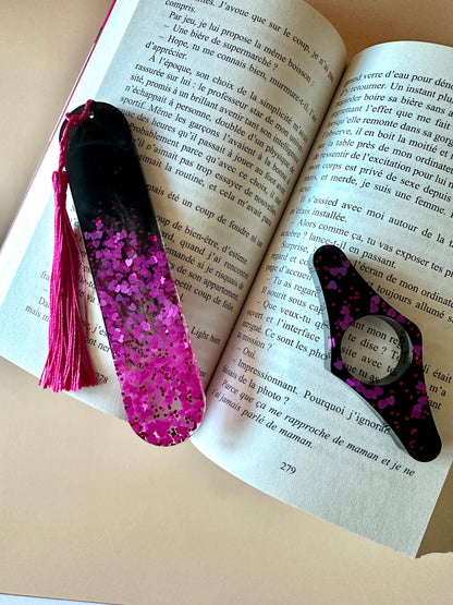 Marque-page personnalisé & bague de lecture en résine