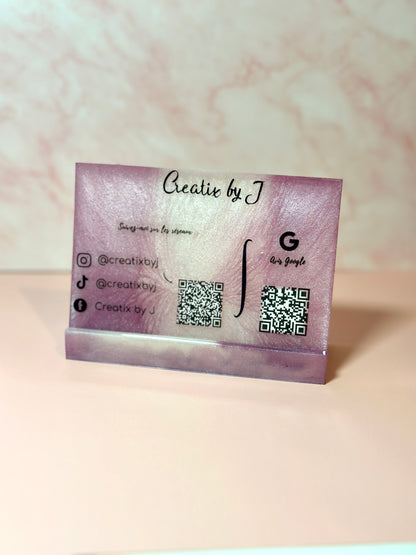 Support QR Code personnalisé – Plaque élégante pour restaurants et commerces