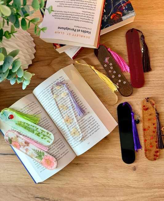 Marque-page personnalisé & bague de lecture en résine