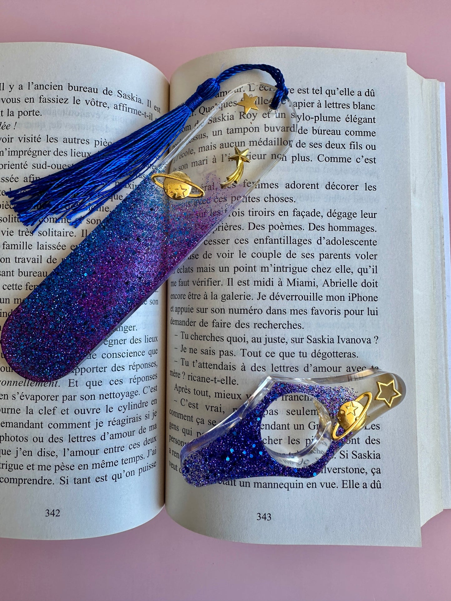 Marque-page personnalisé & bague de lecture en résine