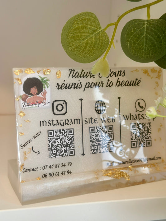 Support QR Code personnalisé – Plaque élégante pour restaurants et commerces