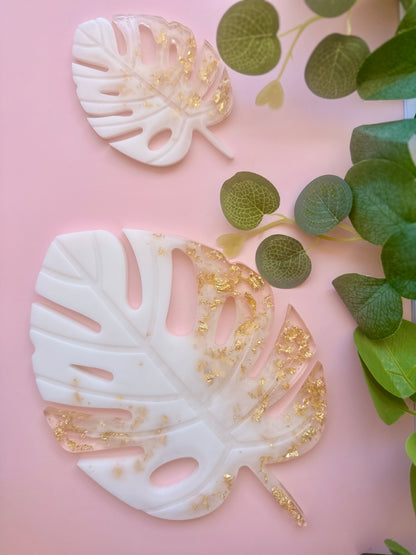 Feuilles de Monstera décoratives en résine époxy