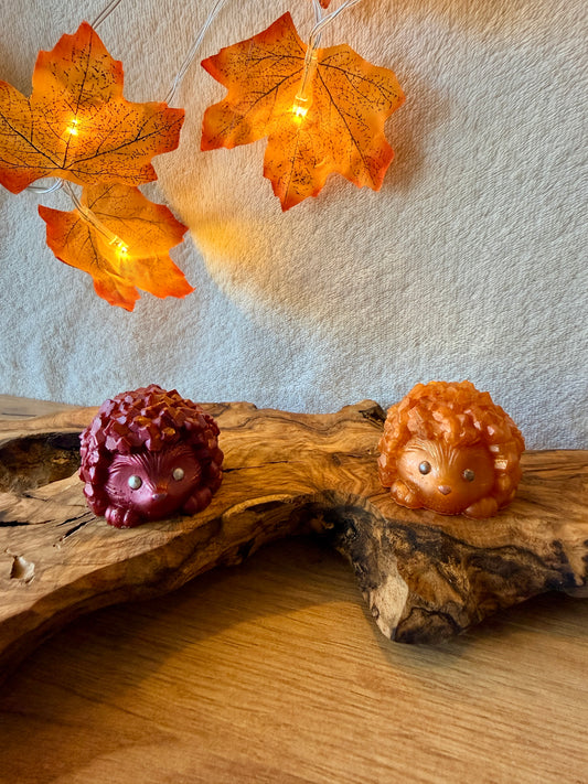 Figurine Hérisson en Résine Époxy – Décoration Automnale