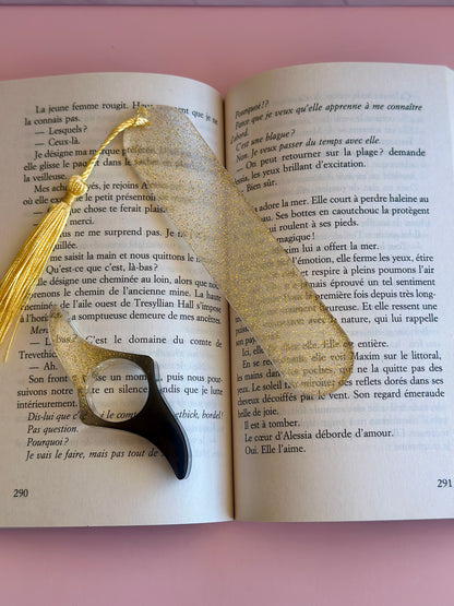 Marque-page personnalisé & bague de lecture en résine