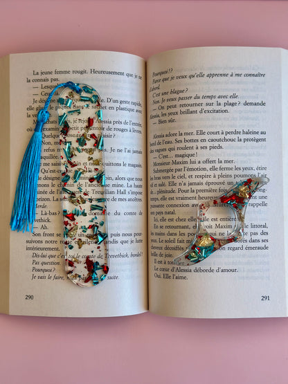Marque-page personnalisé & bague de lecture en résine