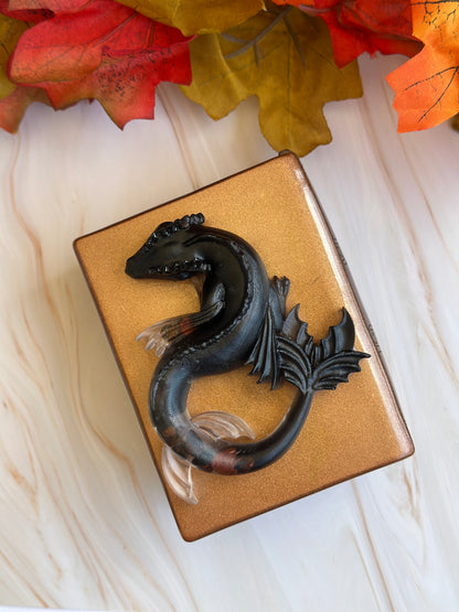 Boîte livre dragon en résine