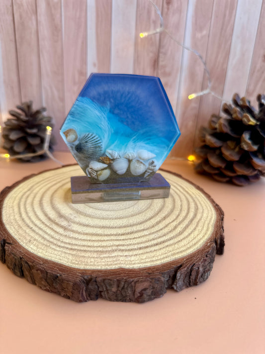 Vague Éternelle – Décoration en résine époxy 🌊🐚