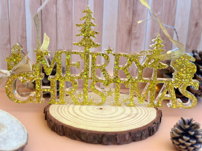 Merry Christmas - décoration de Noël en résine