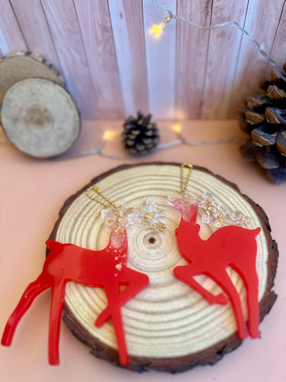 🎄 Suspension Cerf en Résine – Lot de 2