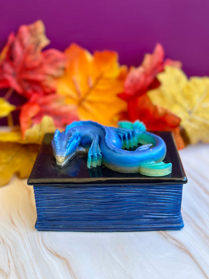 Boîte livre dragon en résine