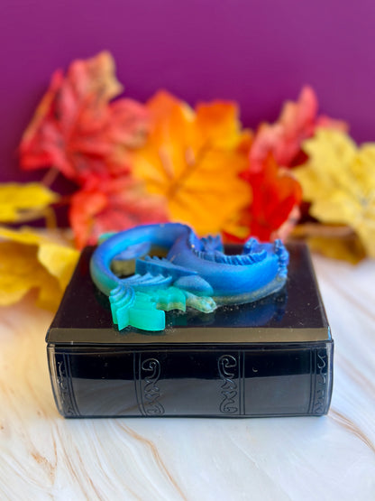 Boîte livre dragon en résine