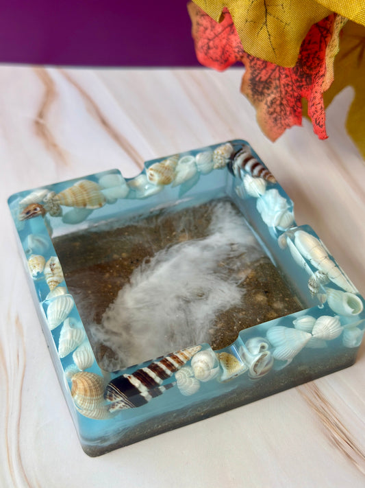 Cendrier effet mer & coquillage