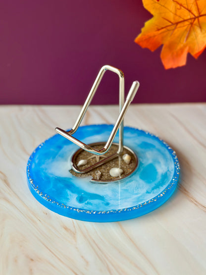 Support téléphone et accessoires - Résine effet ocean