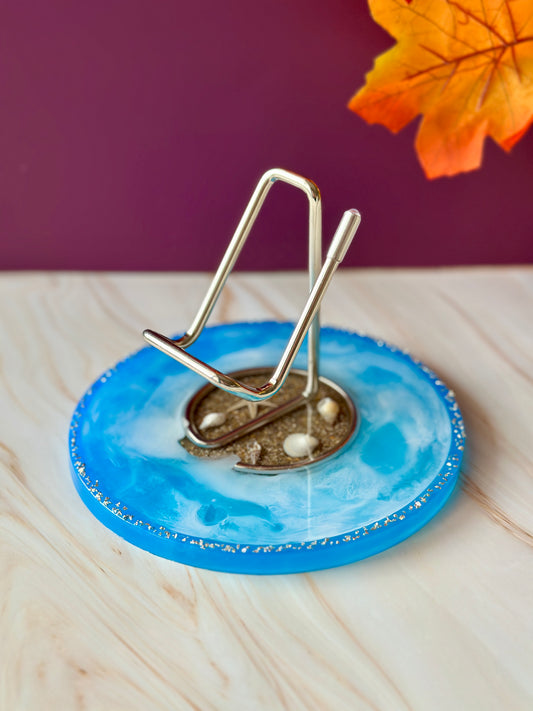 Support téléphone et accessoires - Résine effet ocean