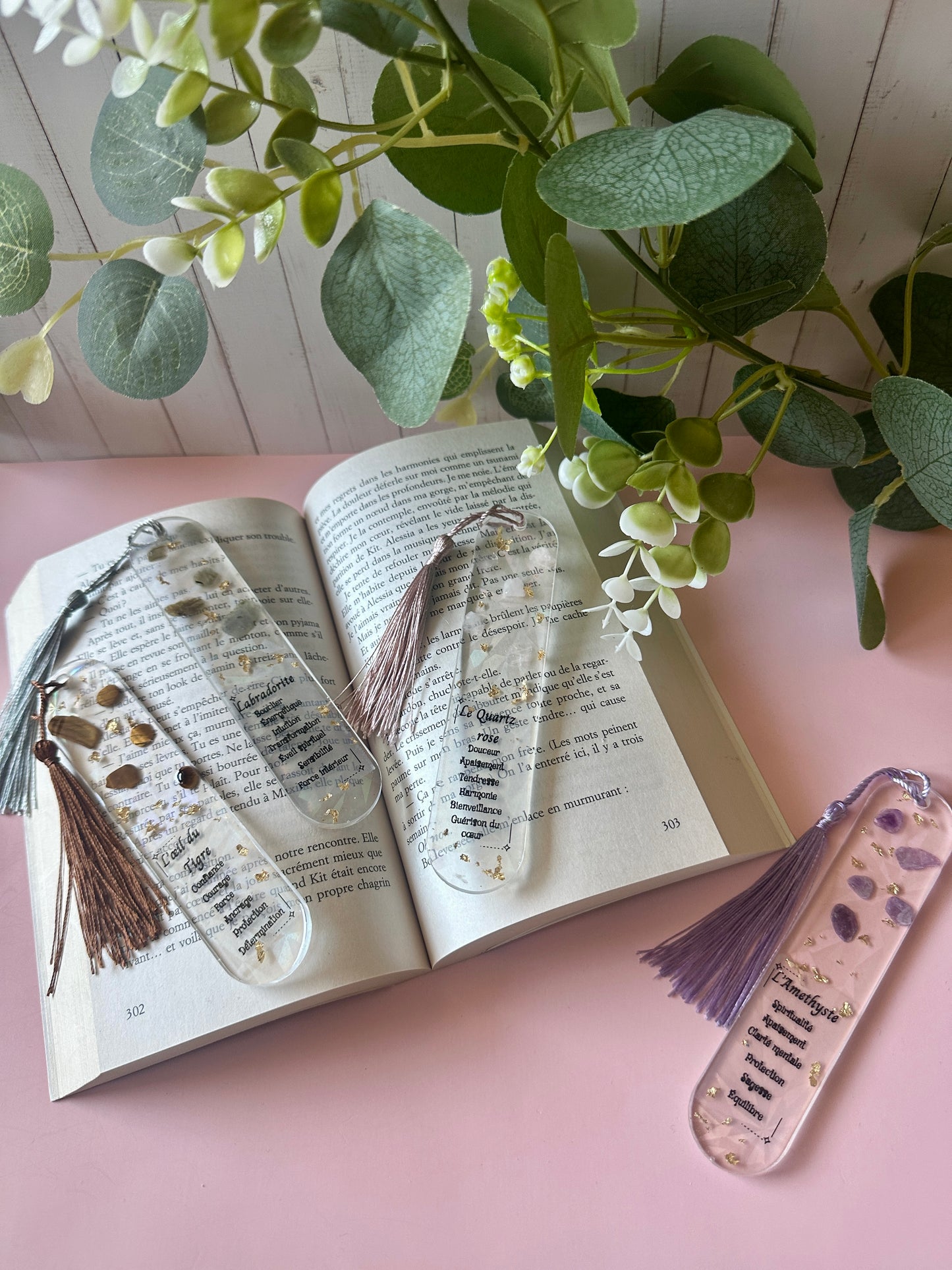 Marque-page personnalisé & bague de lecture en résine