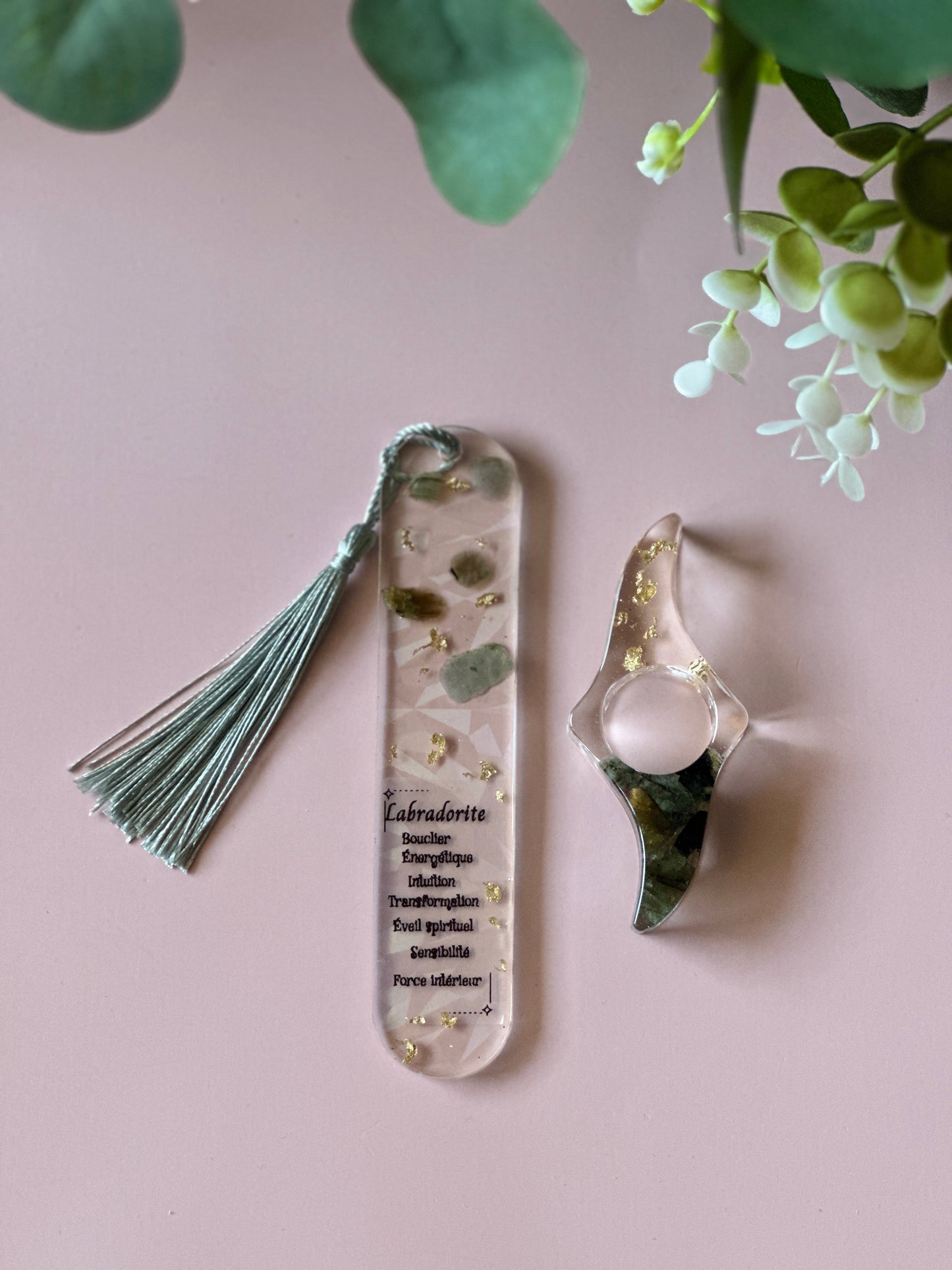 Marque-page personnalisé & bague de lecture en résine