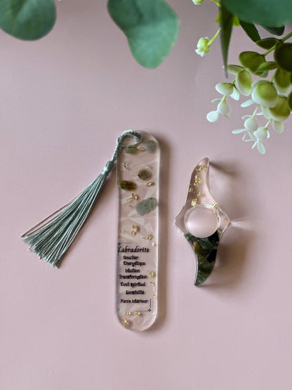 Marque-page personnalisé & bague de lecture en résine