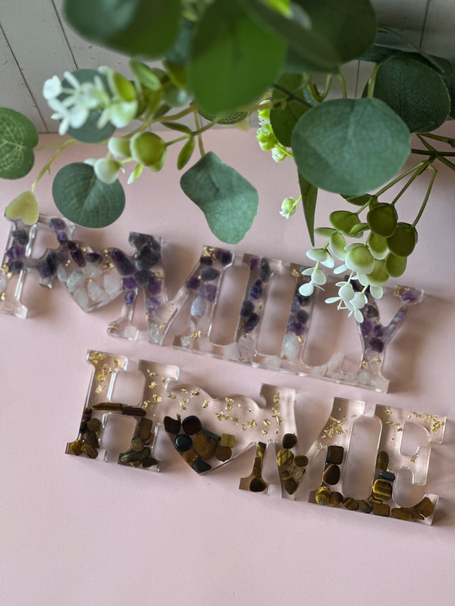 Mots Décoratifs en Résine Époxy – Family, Love, Home