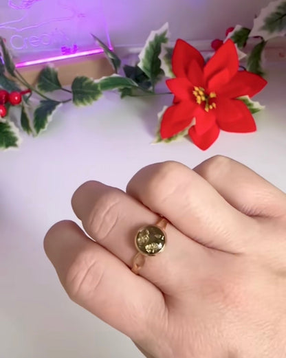 Bague en résine et acier inoxydable – Bijou fait main unique