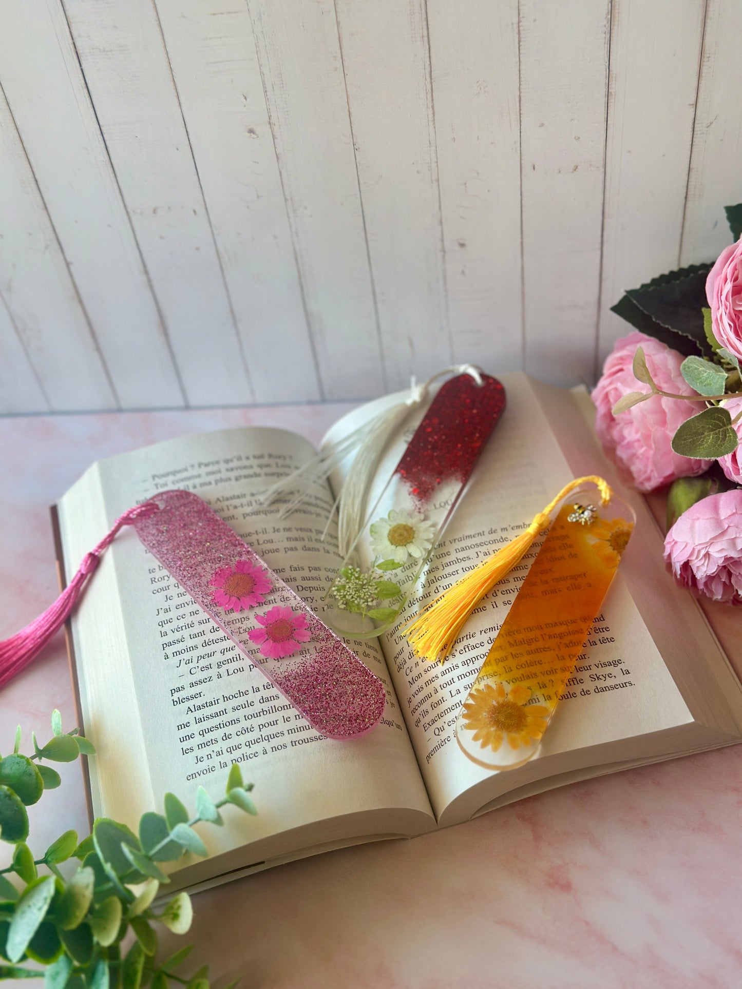 Marque-page personnalisé & bague de lecture en résine