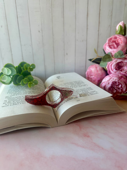 Marque-page personnalisé & bague de lecture en résine