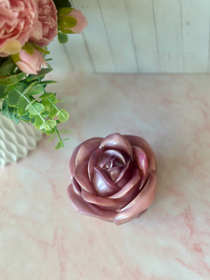 Boîte Rose Éternelle en Résine – Idée Cadeau Artisanale