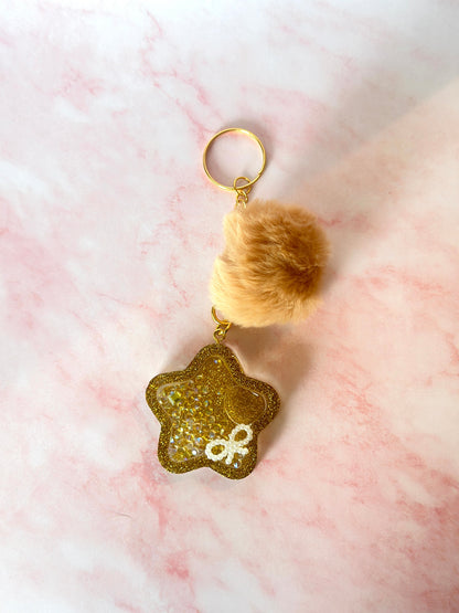 Porte-clé shaker en résine – Accessoire unique fait main avec paillettes et inclusions