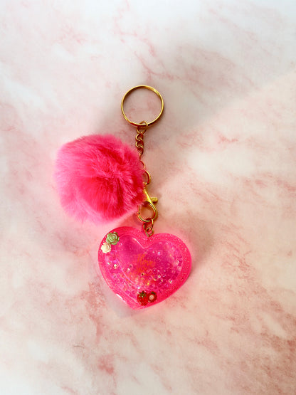 Porte-clé shaker en résine – Accessoire unique fait main avec paillettes et inclusions