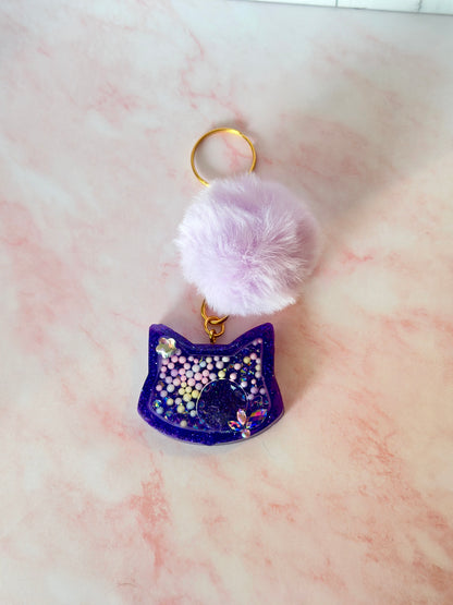 Porte-clé shaker en résine – Accessoire unique fait main avec paillettes et inclusions